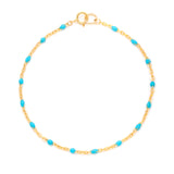 Candy Chain Anklet | Turquoise & Goldfill