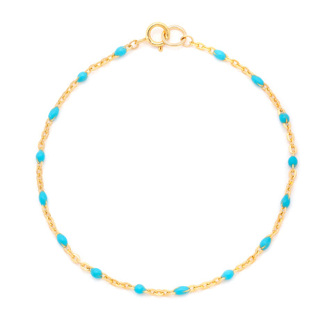 Candy Chain Anklet | Turquoise & Goldfill