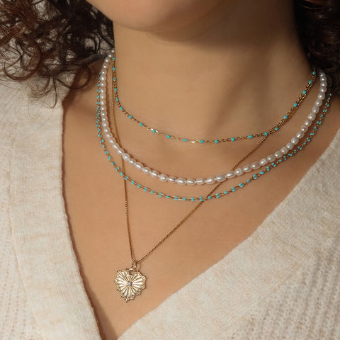 Candy Chain Necklace | Turquoise U-Link & Goldfill