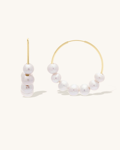クラシックパール【leah alexandra】AMELIA HOOPS★カナダ発 Hoops