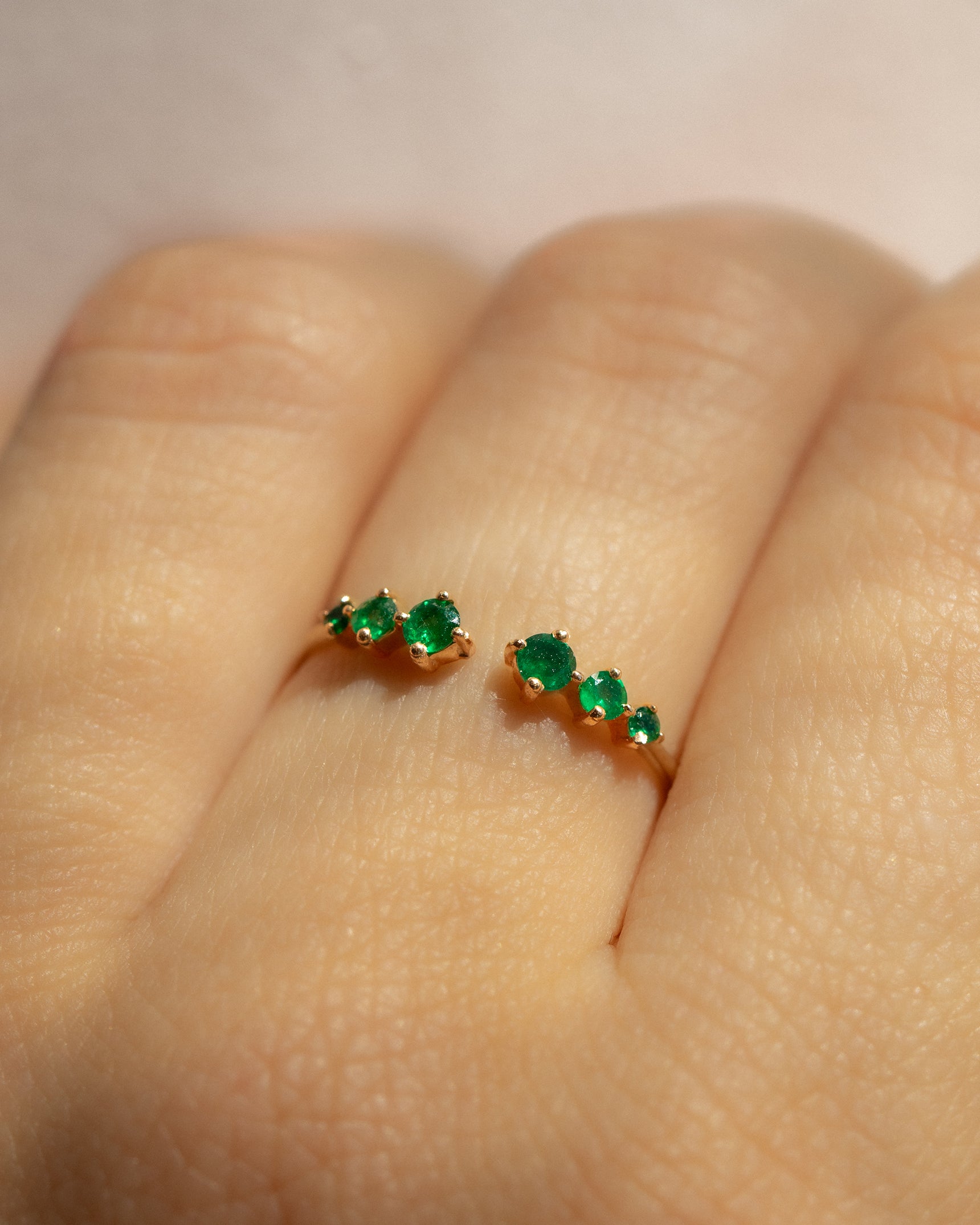 Cascade Emerald 14K Open Ring