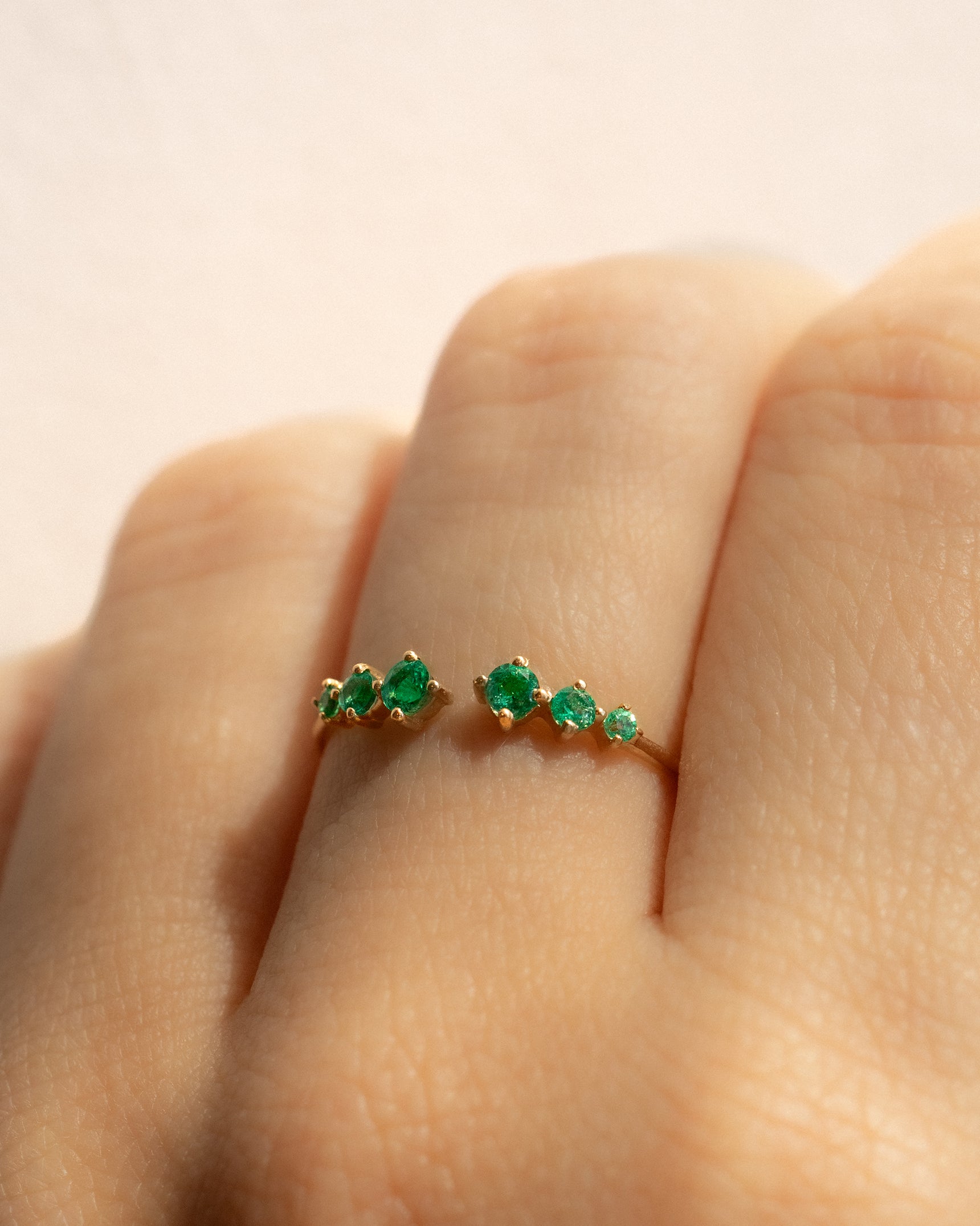 Cascade Emerald 14K Open Ring