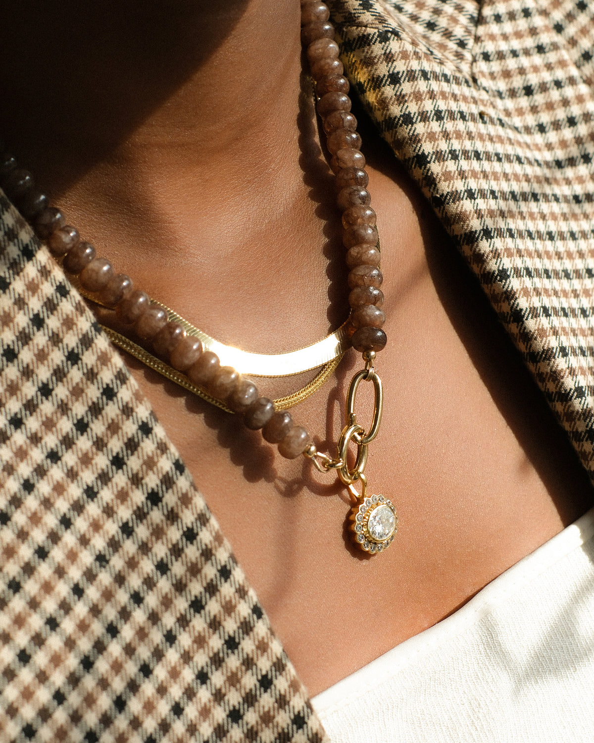 Chestnut Jade Gemstone Necklace