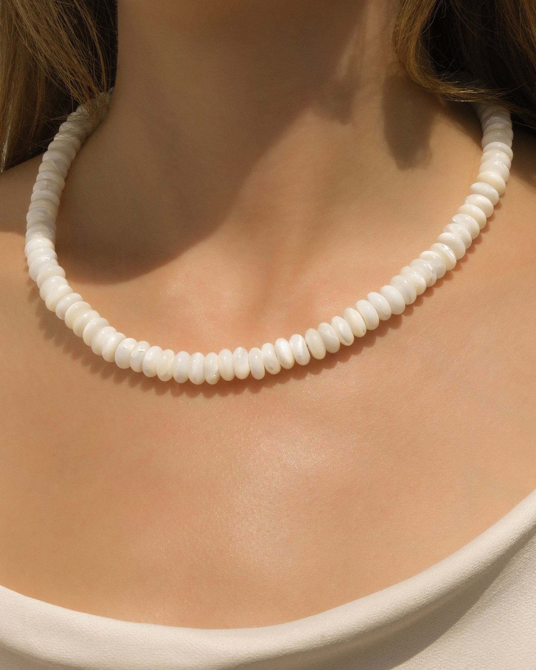 Coconut Cream Gemstone Necklace