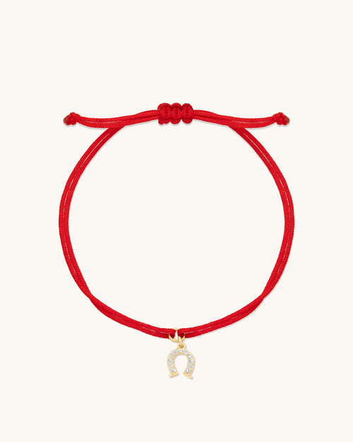 Colored Cord Horseshoe Pavé Bracelet