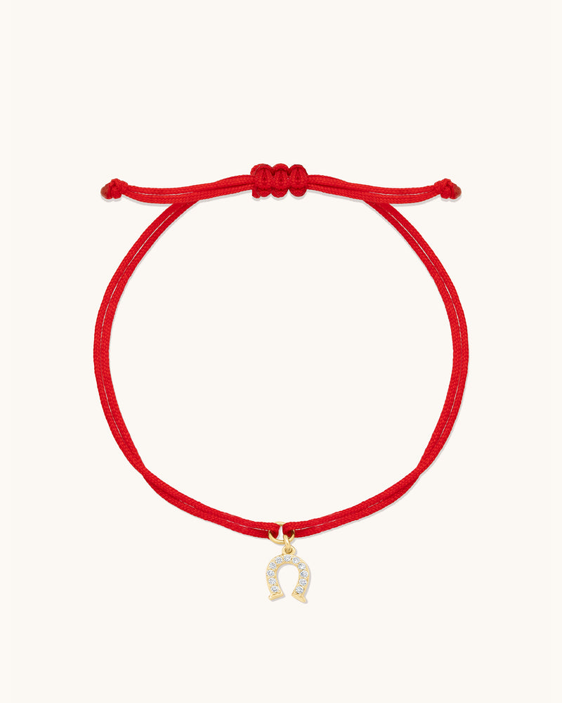 Colored Cord Horseshoe Pavé Bracelet