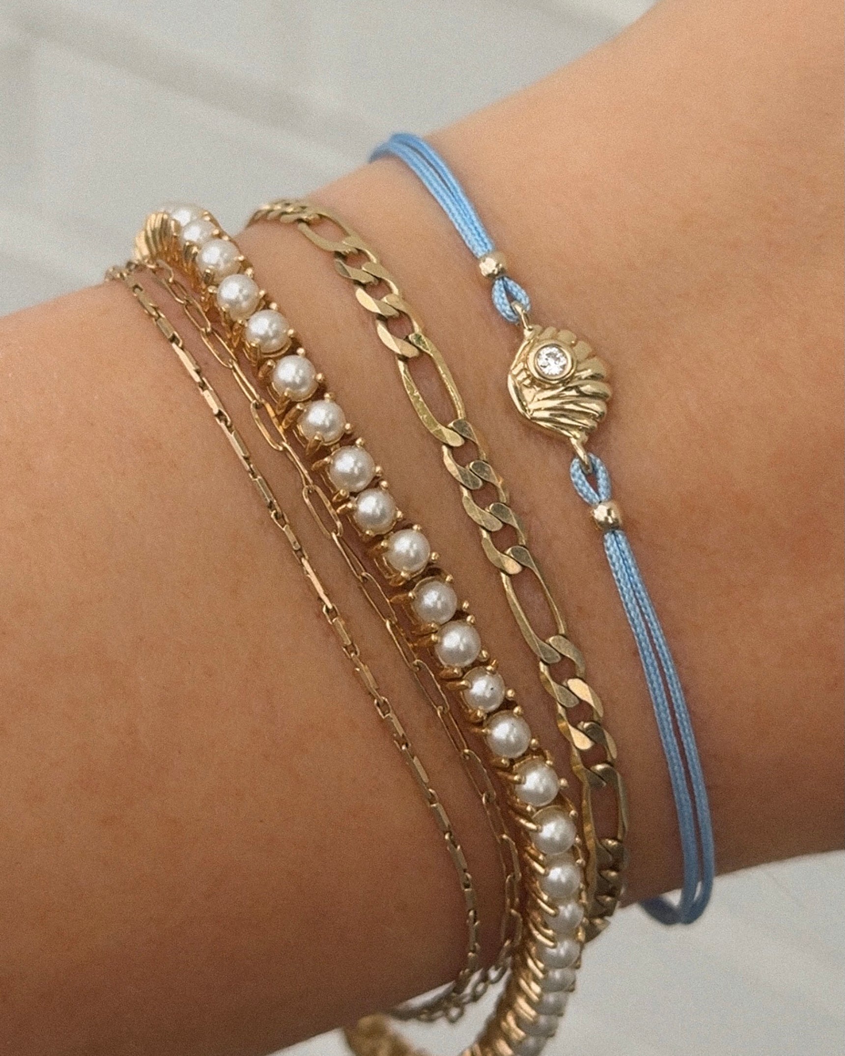 Colored Cord Shell Bracelet