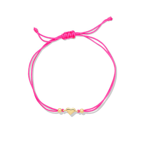 Colored Cord Heart Bracelet