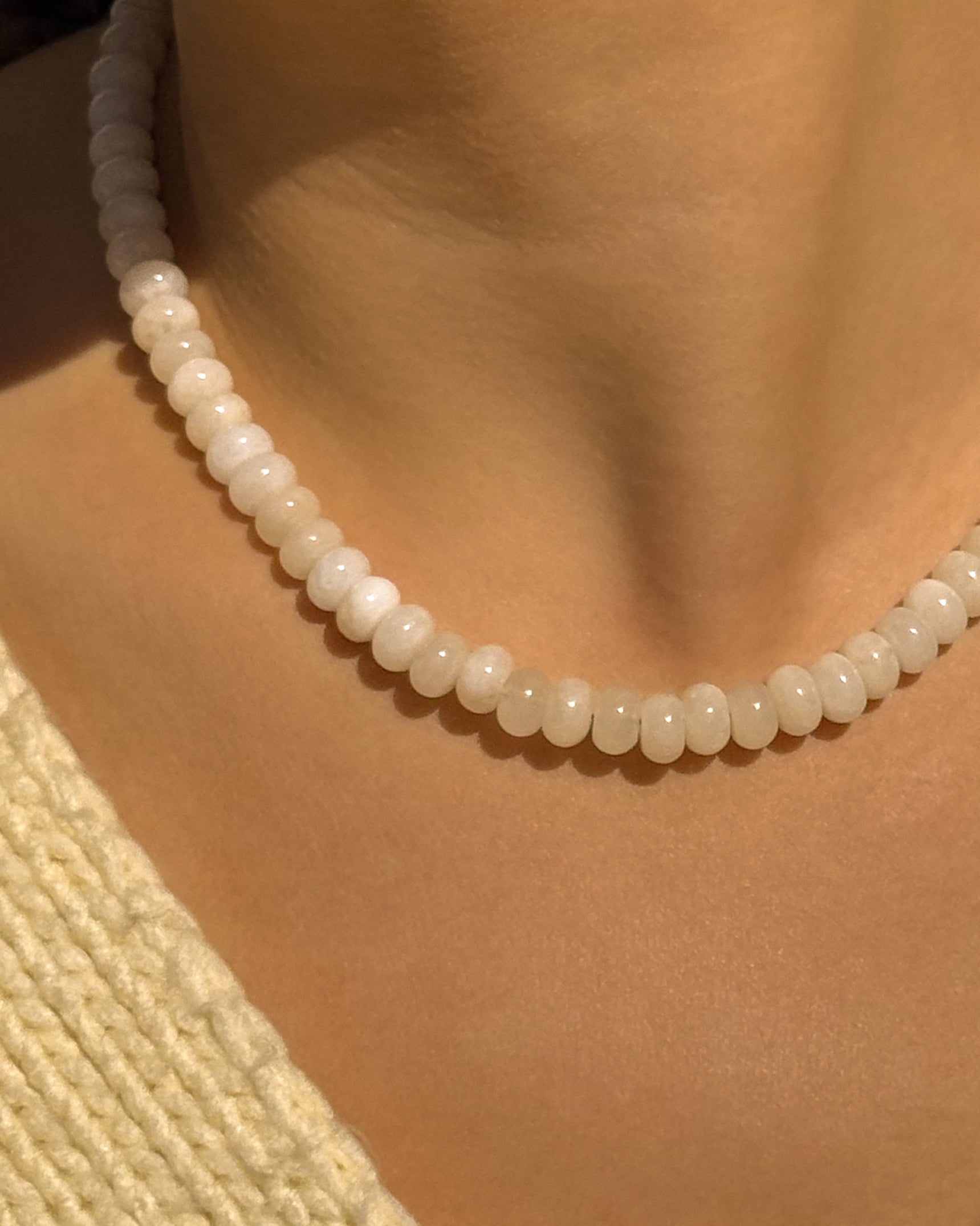 Cream Quartz Gemstone Necklace