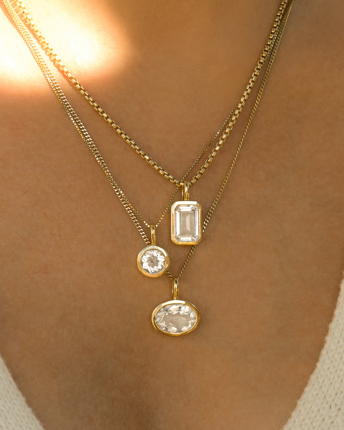 Crystal Emerald Cut Pendant