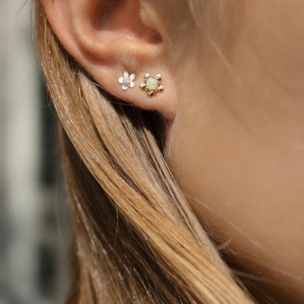 Daisy Studs | Opal & Gold