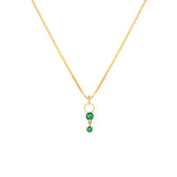 Deux Drop Necklace | Emerald