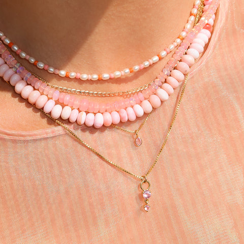 Deux Drop Necklace | Pink Sapphire