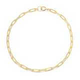 Diamond-Cut Paperclip Anklet | Gold