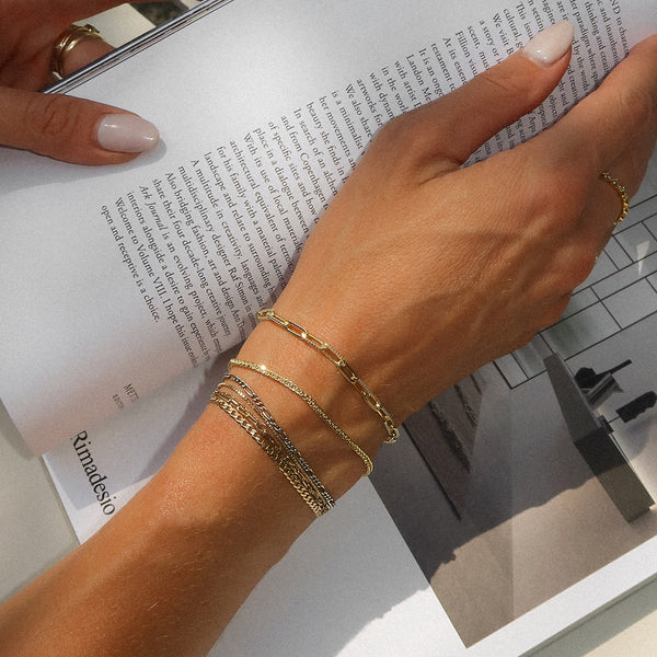 Diamond-Cut Paperclip Bracelet | Gold