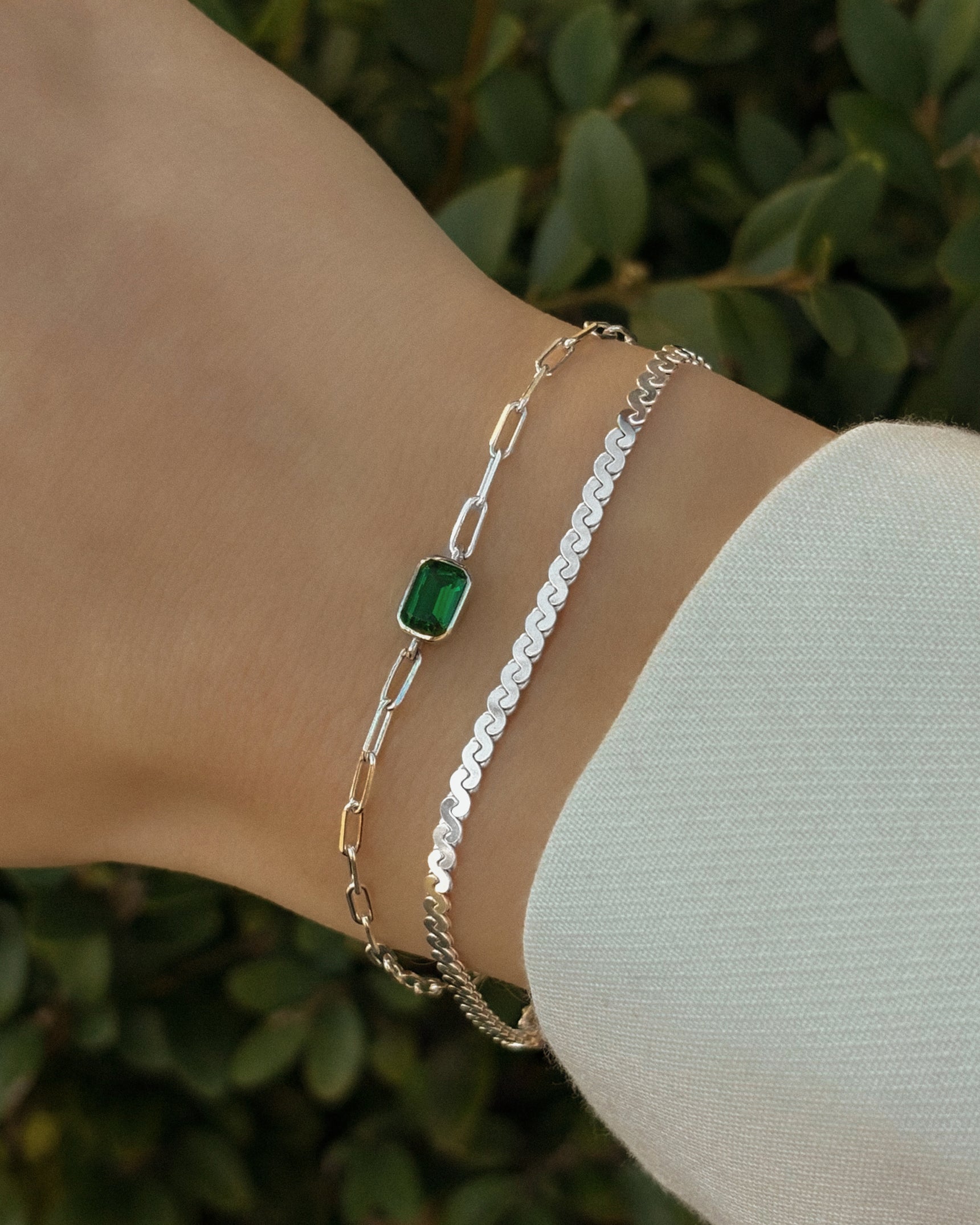 Emerald Cut Gemstone Bracelet