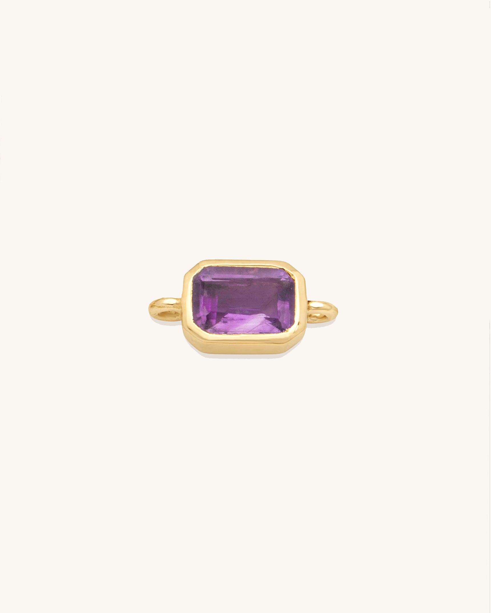 Emerald Cut Gemstone Connector Gold Vermeil