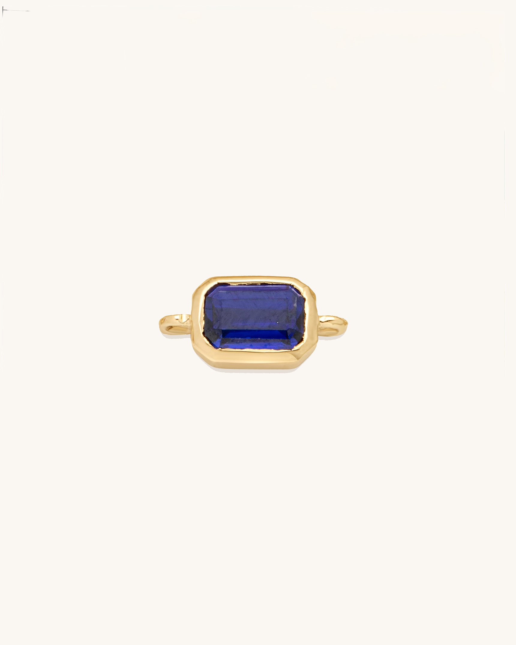 Emerald Cut Gemstone Connector Gold Vermeil