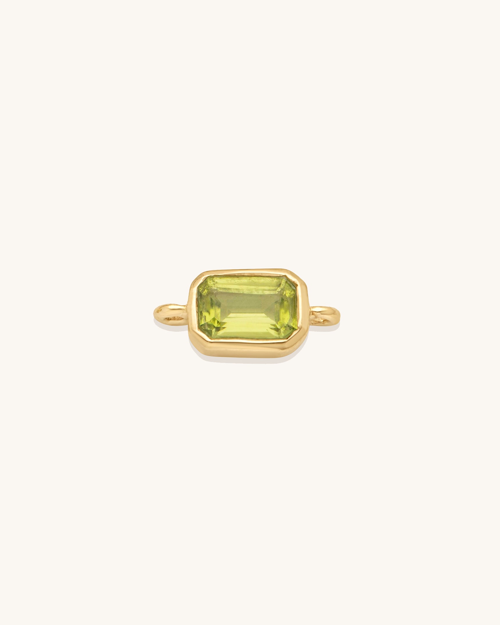 Emerald Cut Gemstone Connector Gold Vermeil