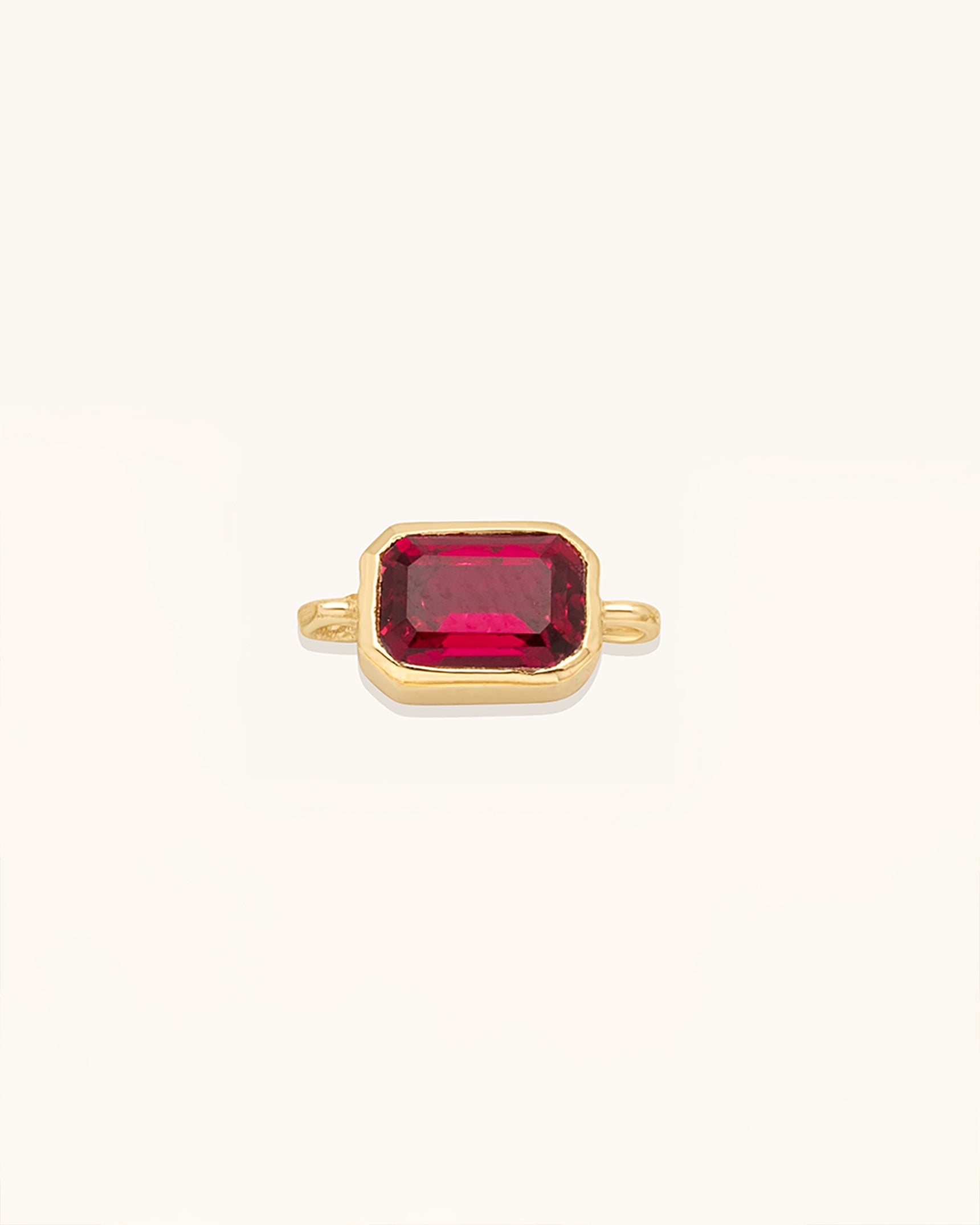 Emerald Cut Gemstone Connector Gold Vermeil