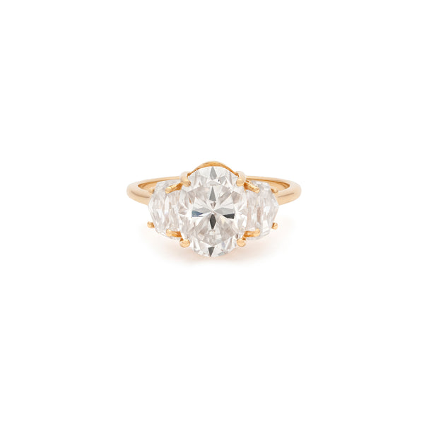 Epaulette Ring | 14K Gold & Moissanite