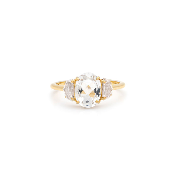 Epaulette Ring | White Topaz