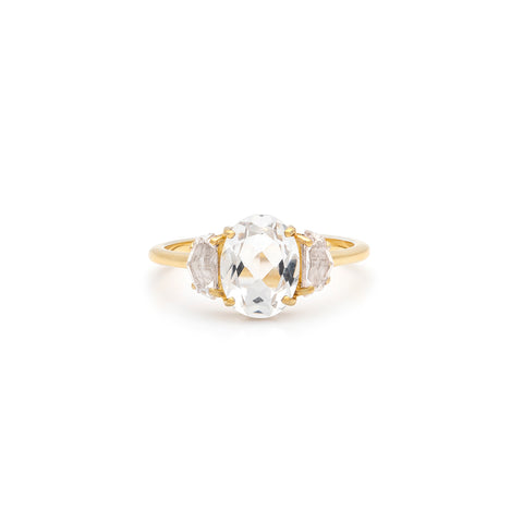 Epaulette Ring | White Topaz