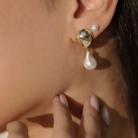 Epoch Pearl Studs | 10K & CZ