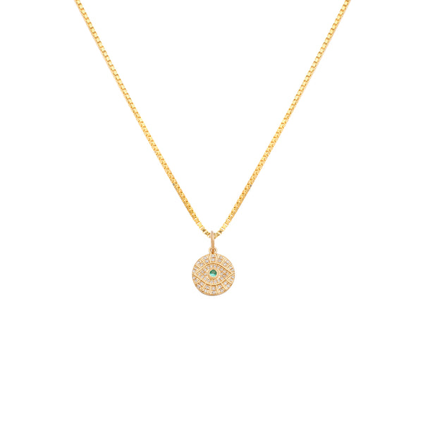 Evil Eye Medallion Necklace | Emerald