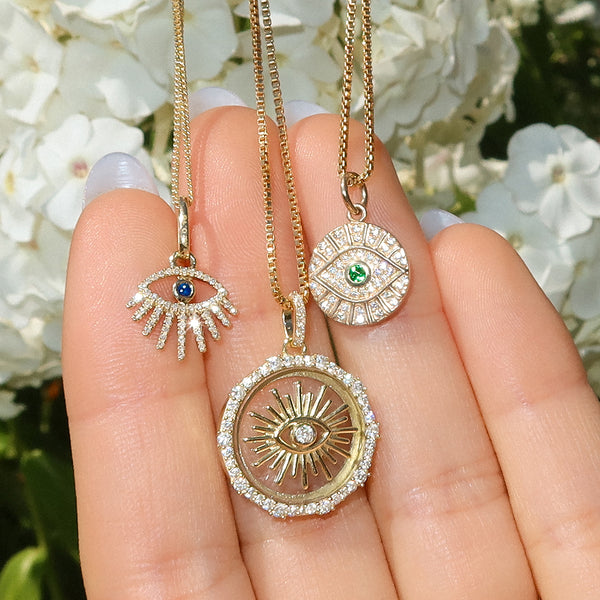 Evil Eye Sunburst Necklace | Quartz