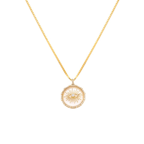 Evil Eye Sunburst Necklace | Quartz