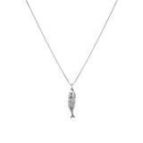 Fish Necklace | Emerald & Silver