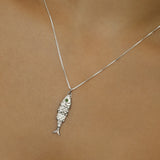 Fish Necklace | Emerald & Silver