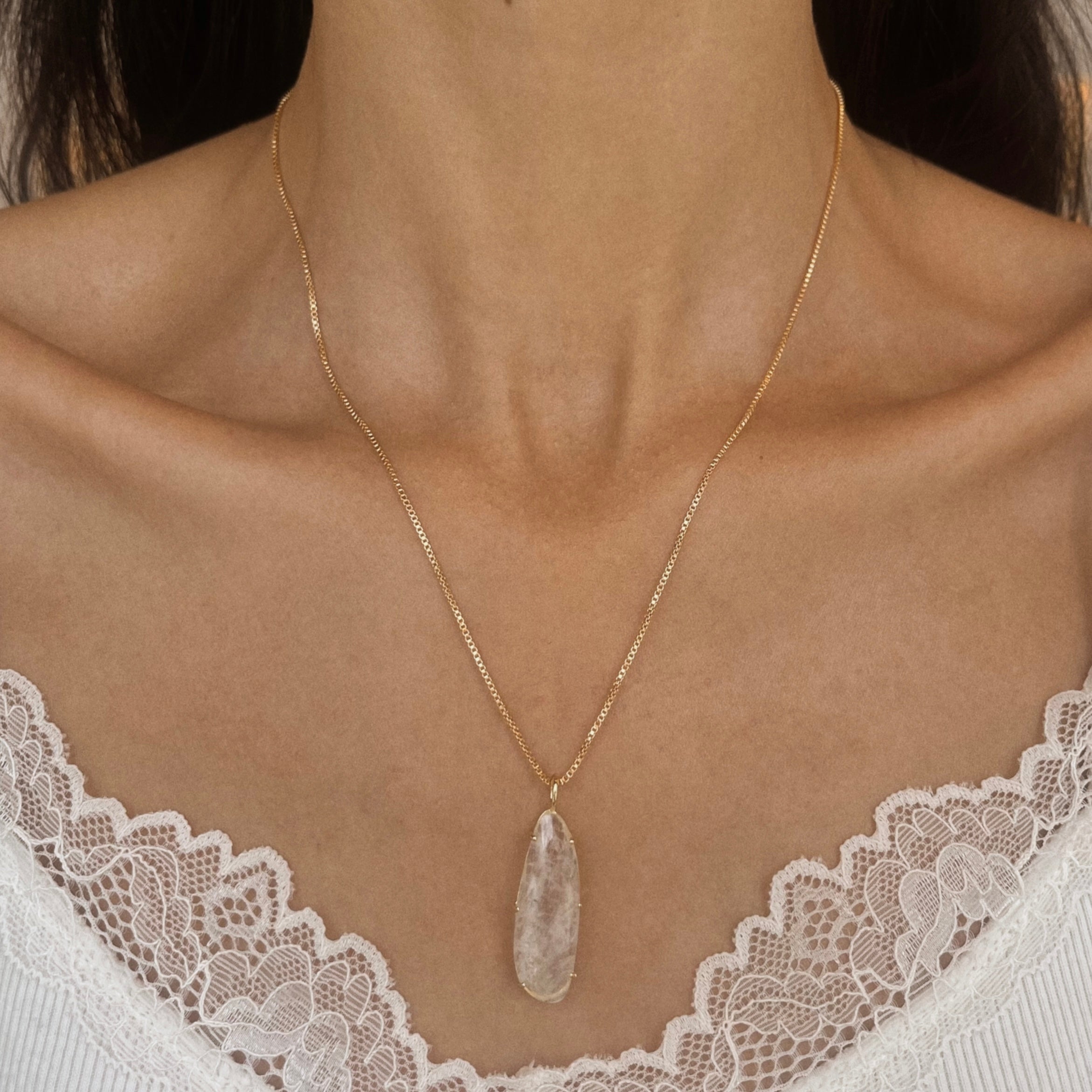 Freeform Moonstone Necklace