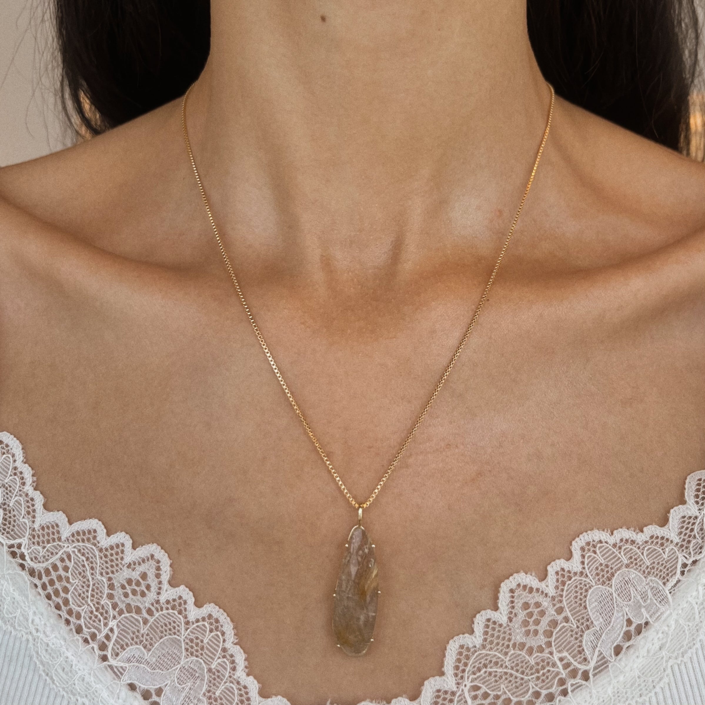 Freeform Rutilated Quartz Necklace