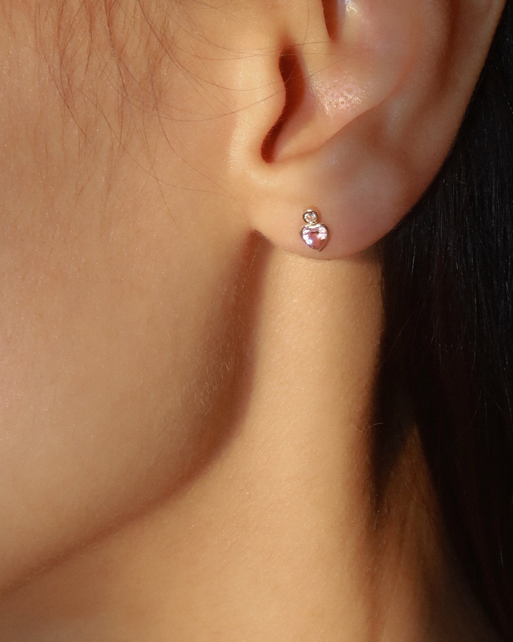 Gem Heart Flatback Stud