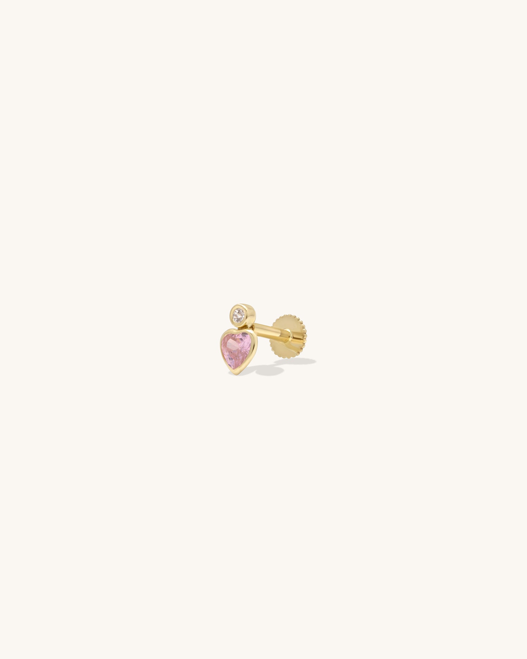 Gem Heart Flatback Stud