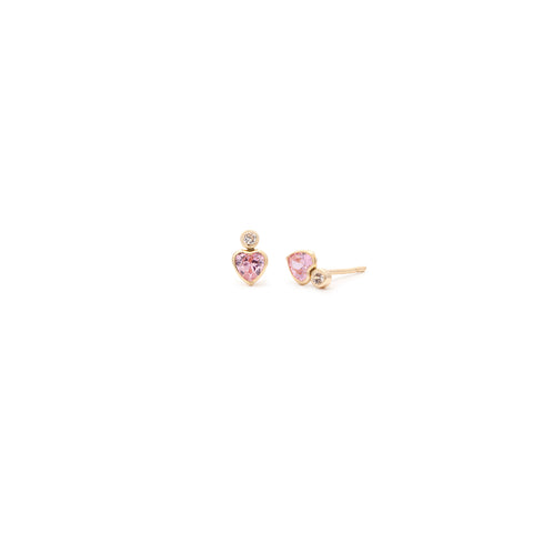 Gem Heart Studs