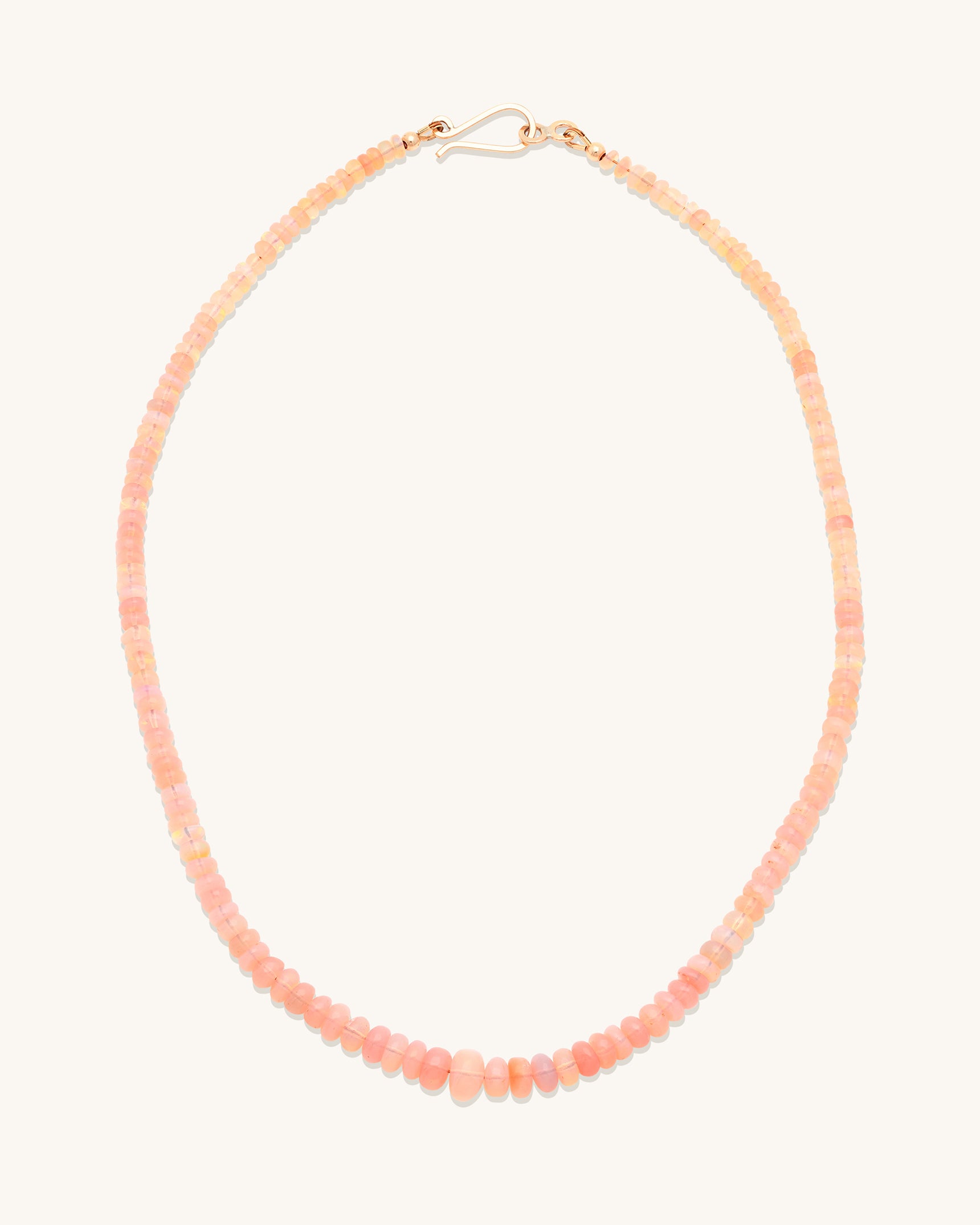 Bright Pink Opal Gemstone Necklace - Main Image