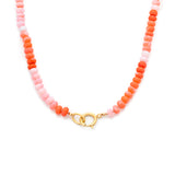 Gemstone Necklace | Hot Coral Pink