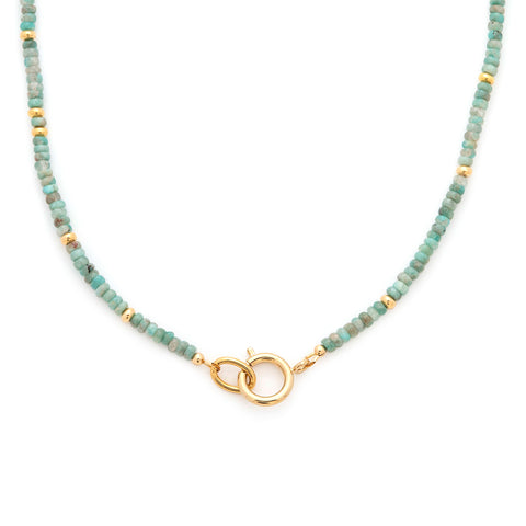 Gemstone Necklace | Smooth Moss Aquamarine