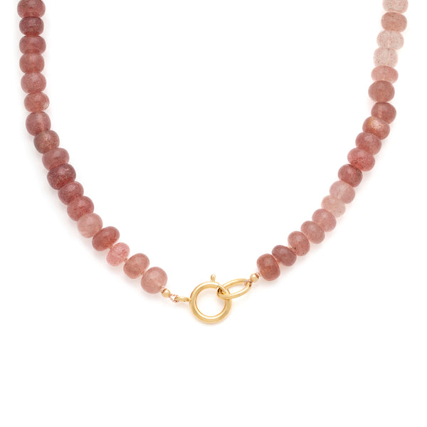 Gemstone Necklace | Strawberry Quartz