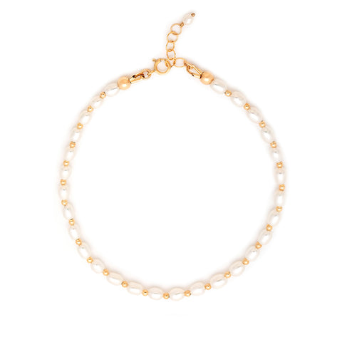 Freshwater Pearl Anklet | Gold