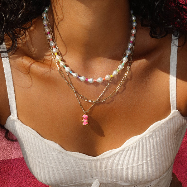 Gummy Neon Necklace | Pink