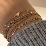 Heart Connector Bracelet | 10K Gold