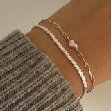 Heart Connector Bracelet | Silver