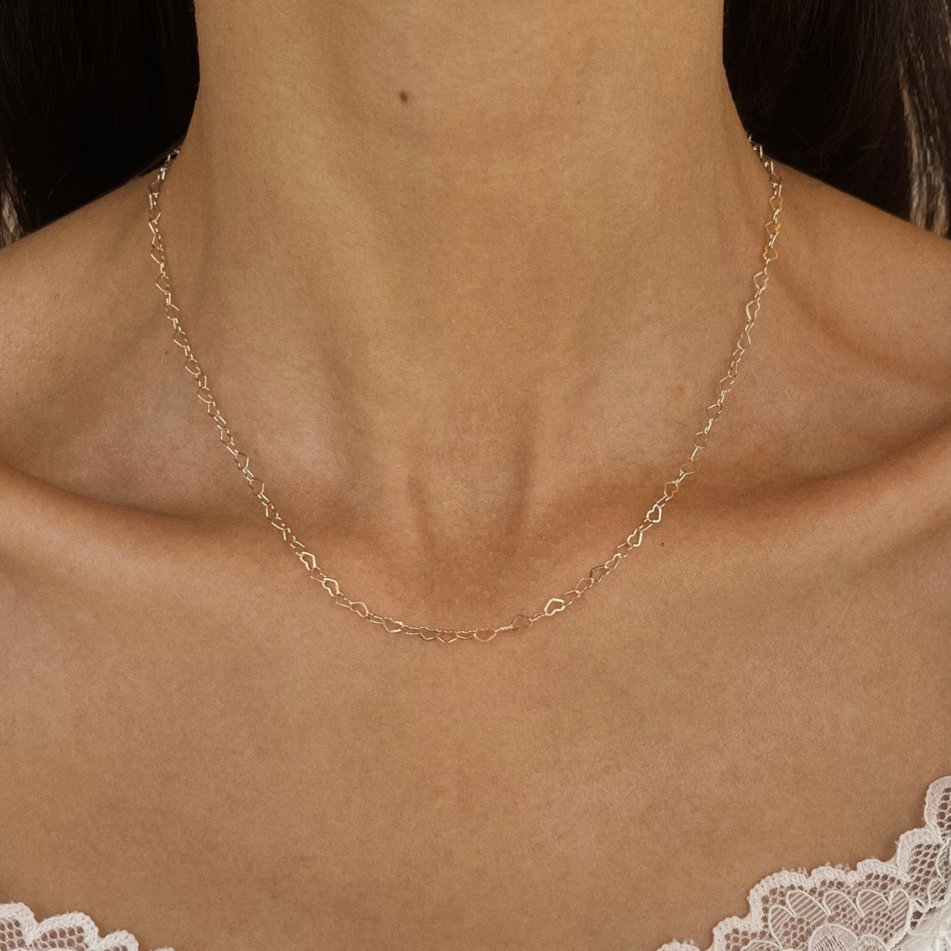 Heart Flat Chain Necklace