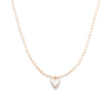 Heart Pearl Necklace | White Pearl