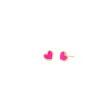 Heart Studs | 10K Gold & Pink Enamel