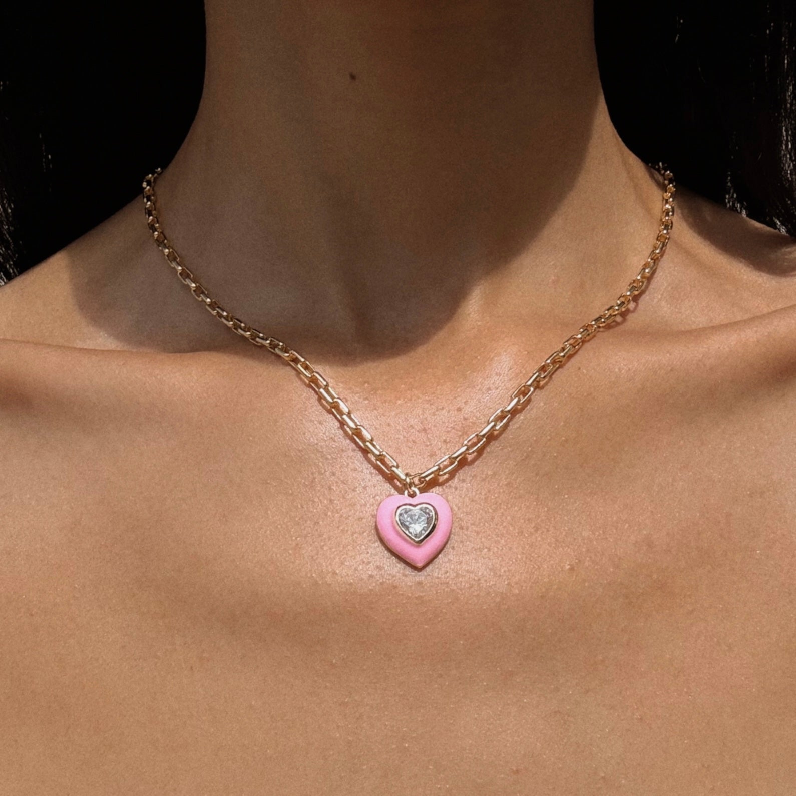 Heartbeat Enamel Necklace
